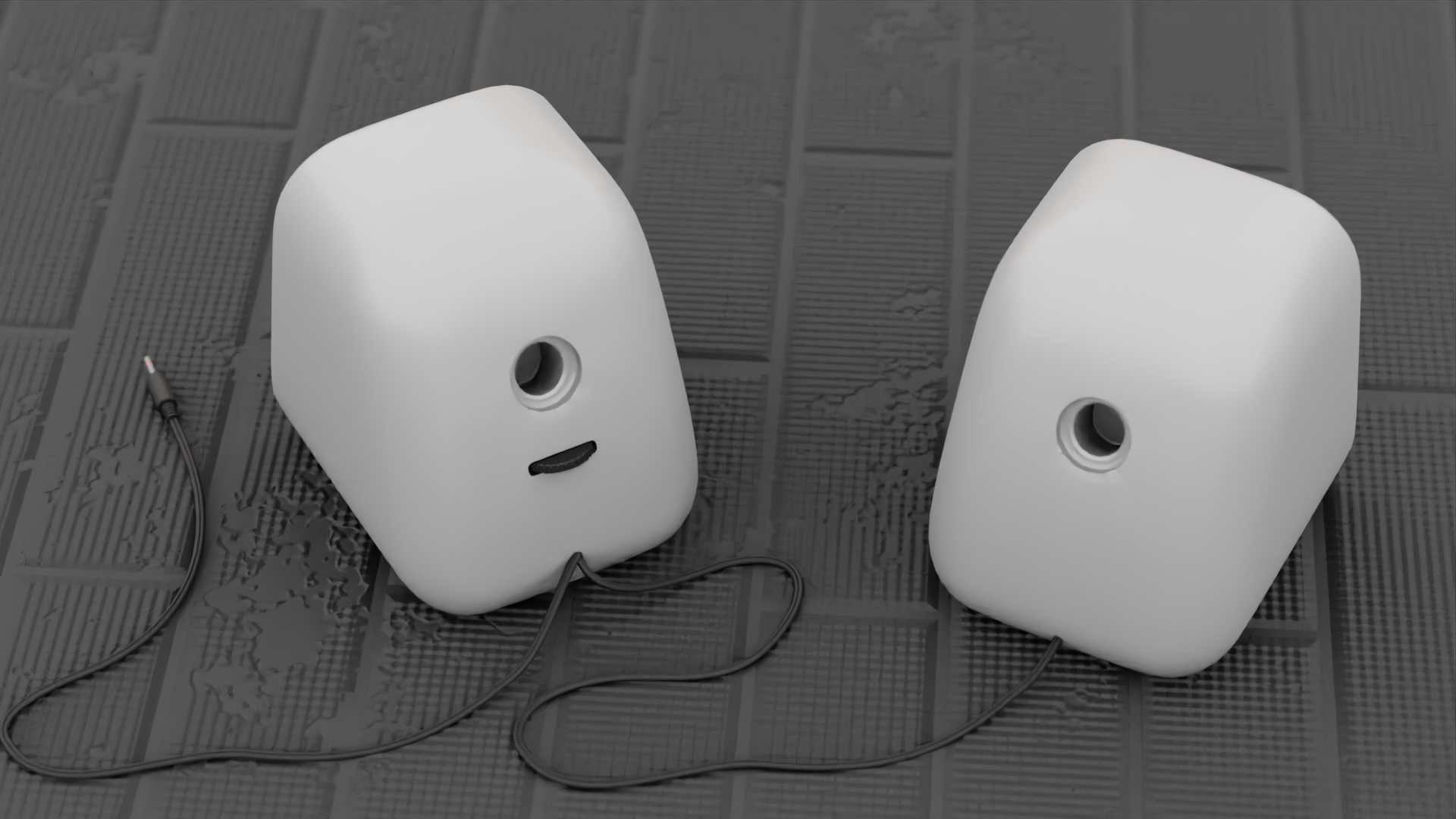 SPEAKERS two on table 3D model_29