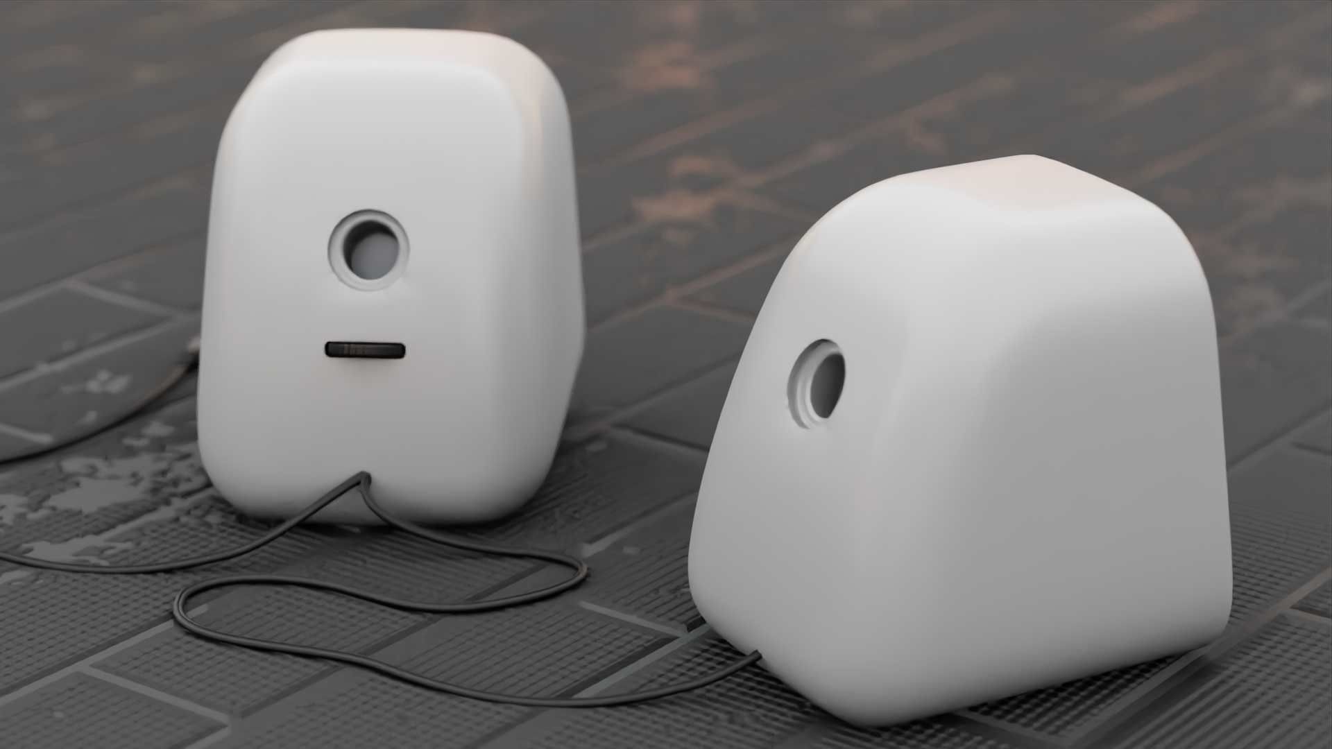SPEAKERS two on table 3D model_12