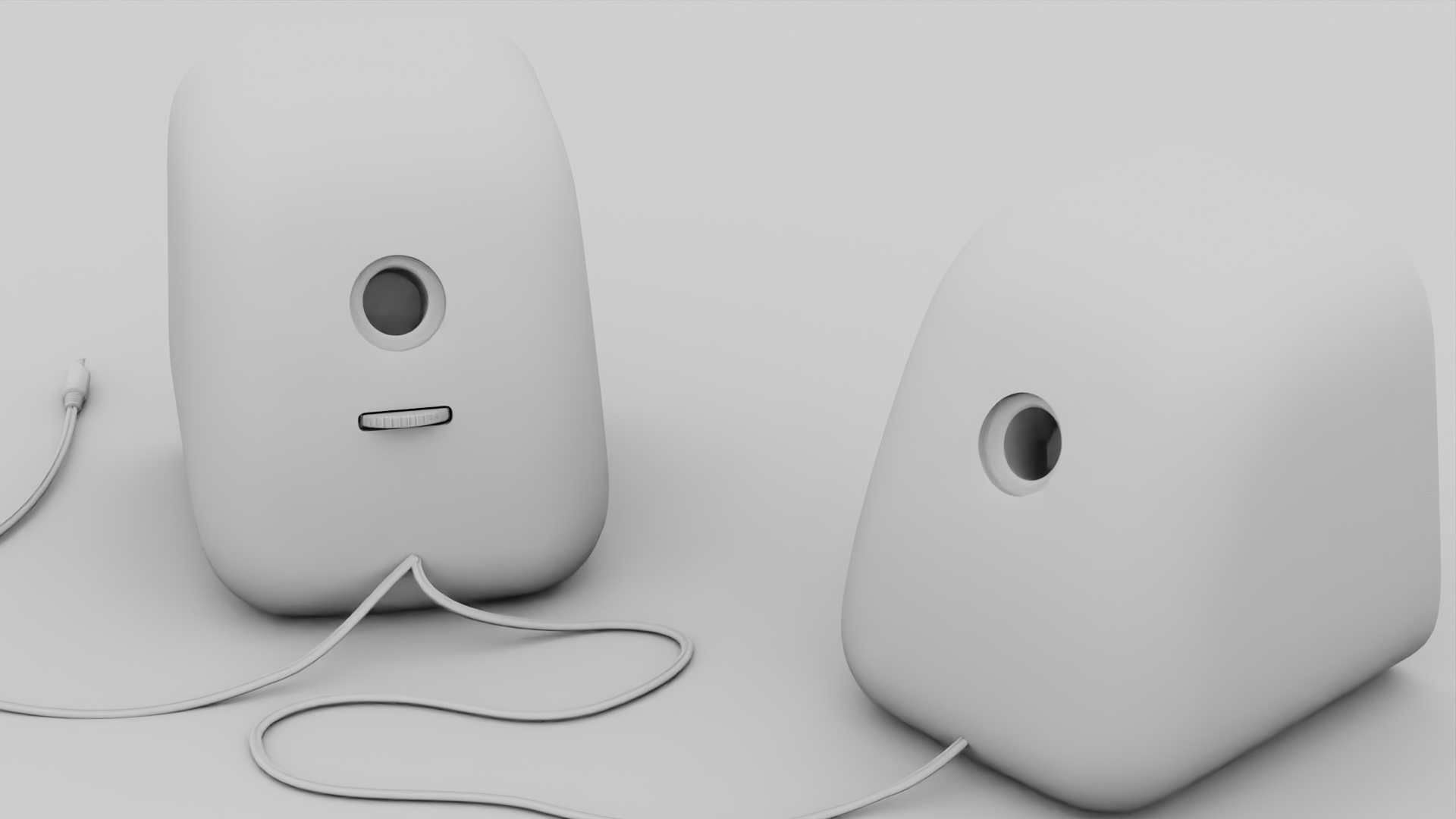 SPEAKERS two on table 3D model_35