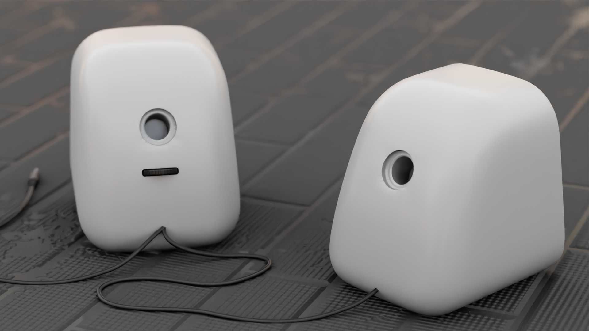 SPEAKERS two on table 3D model_11