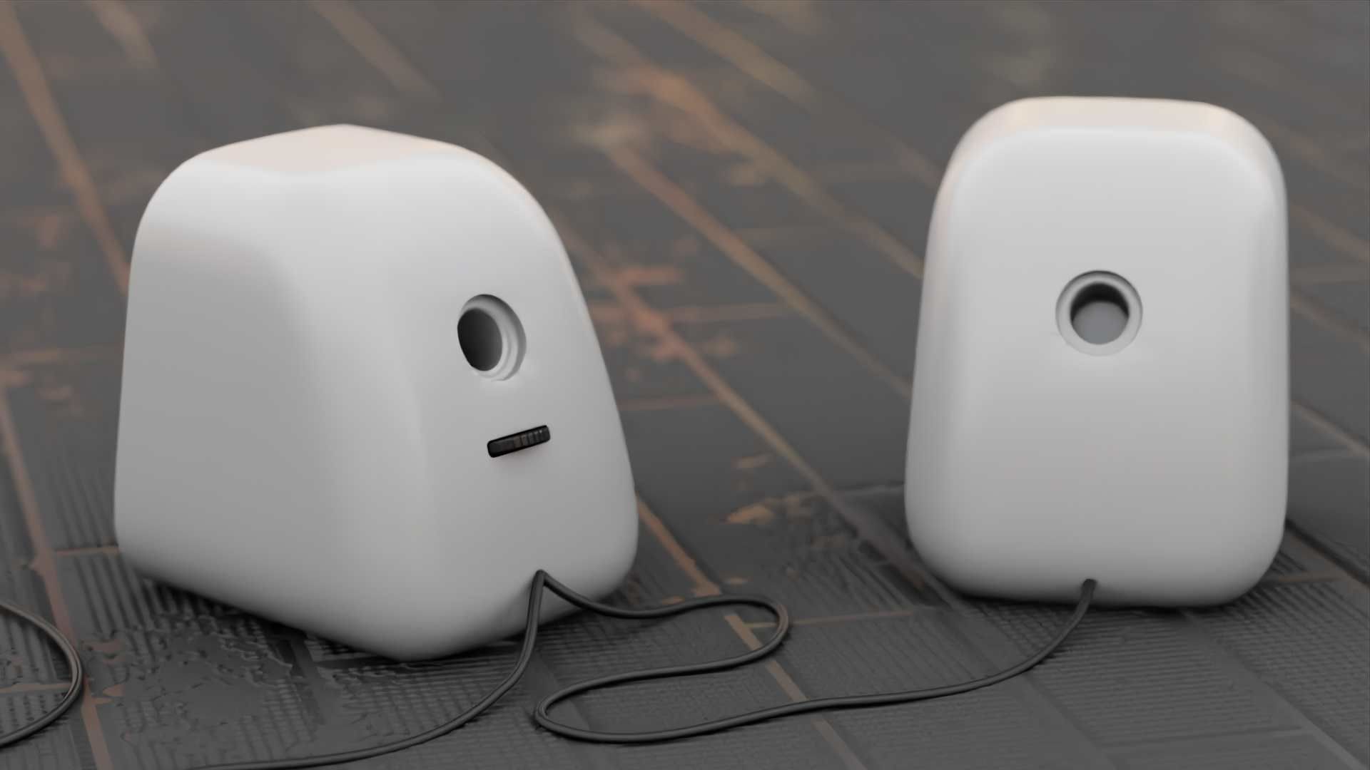 SPEAKERS two on table 3D model_9