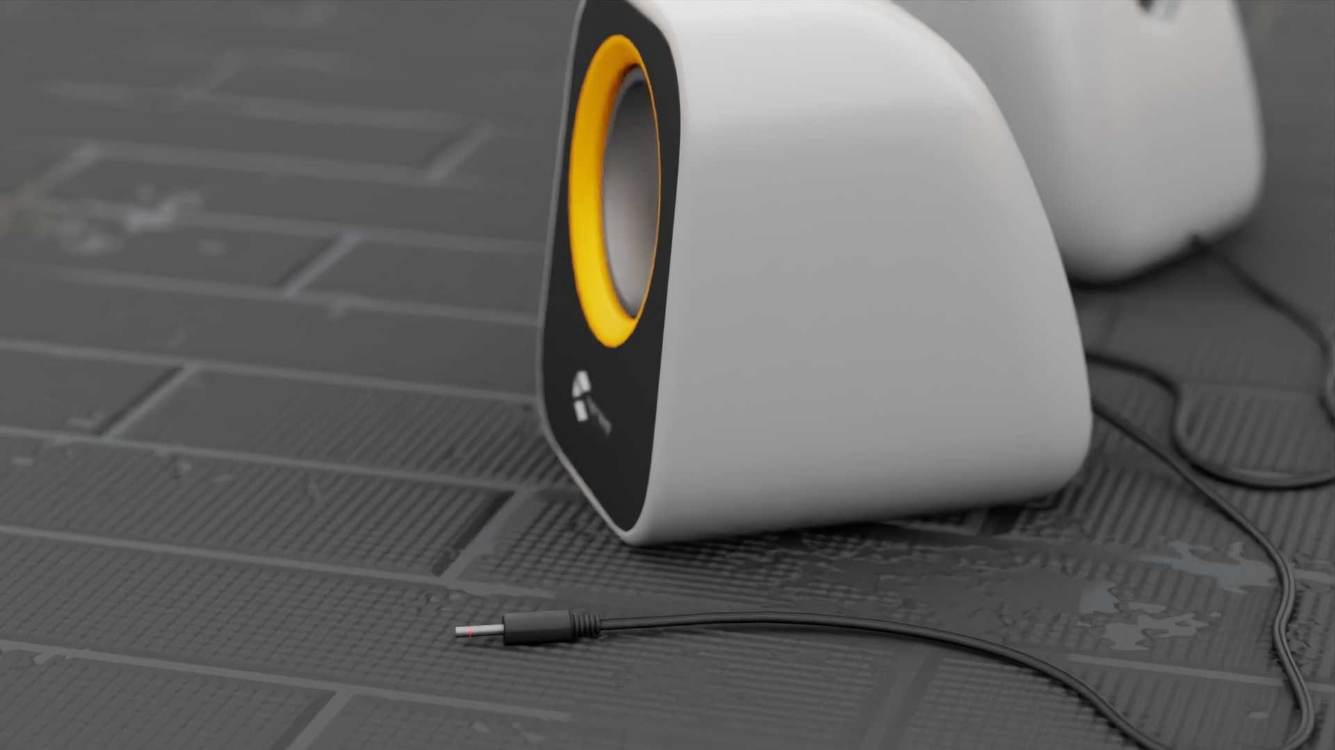 SPEAKERS two on table 3D model_5