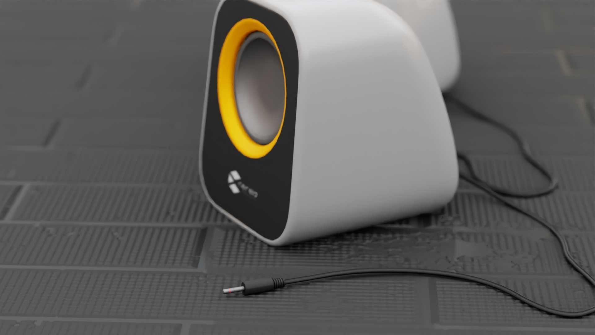 SPEAKERS two on table 3D model_4