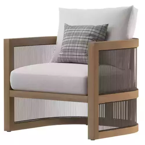 RH  Capri Teak Swivel Lounge Chair