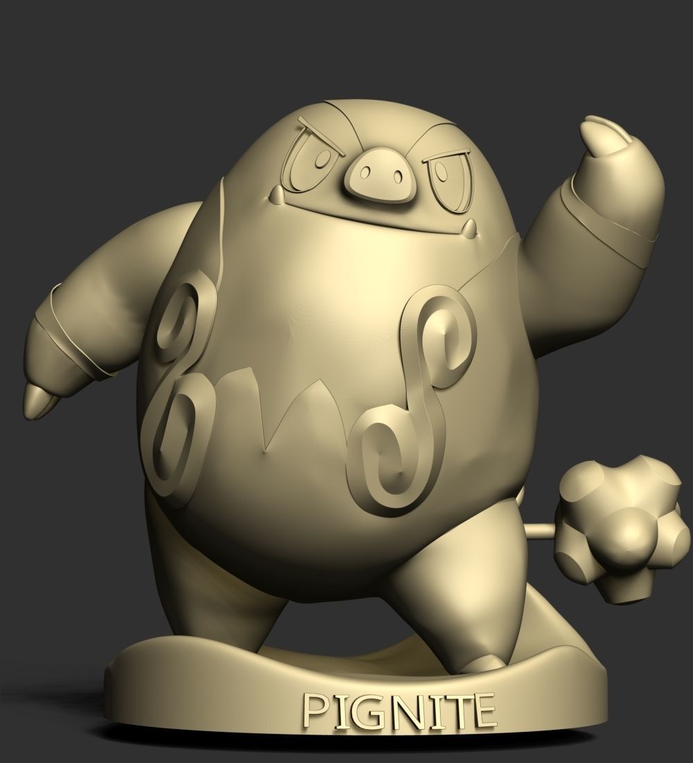 Pignite Pokemon - Pen and pencil Holder 3D print model_12