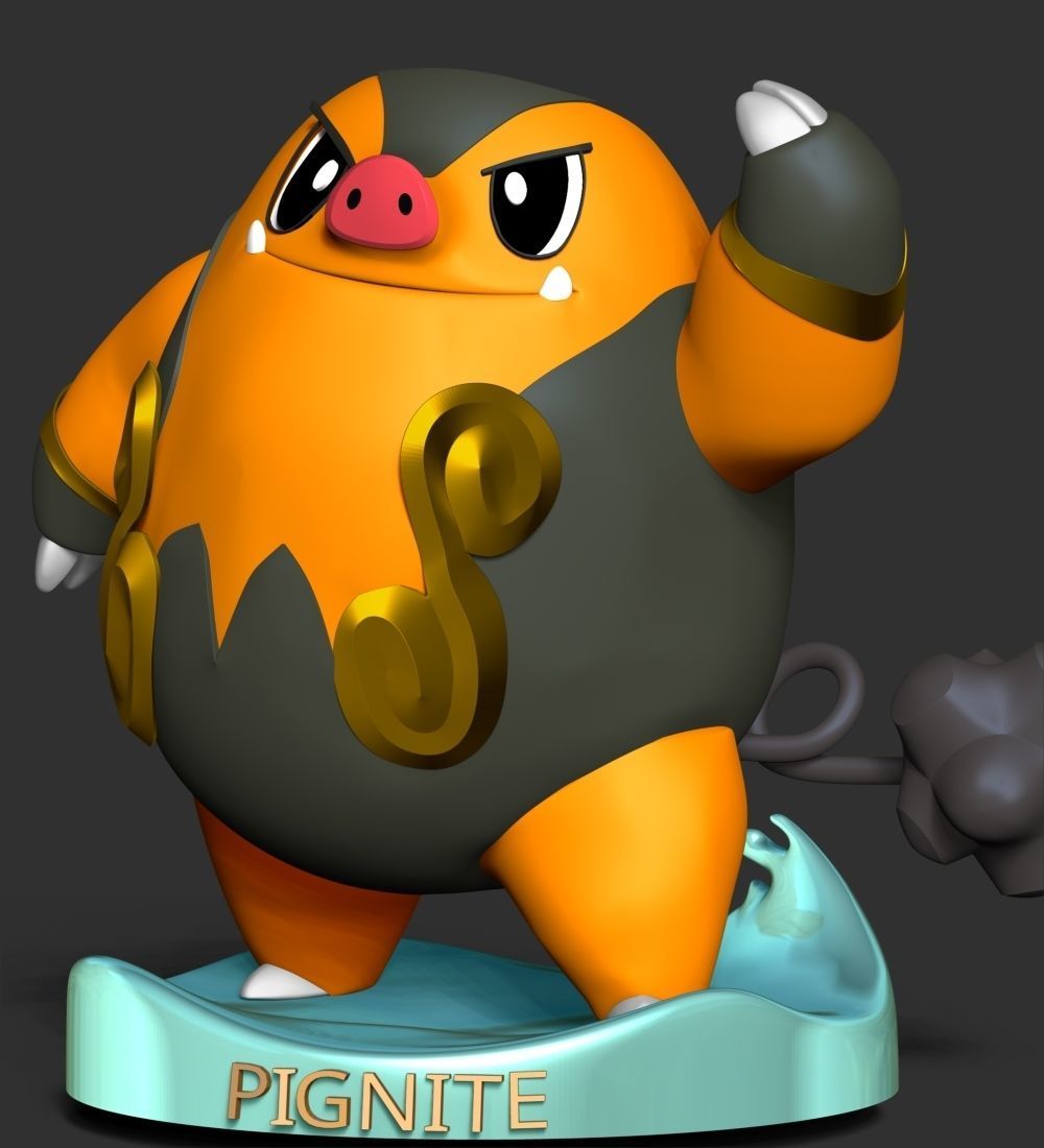 Pignite Pokemon - Pen and pencil Holder 3D print model_6