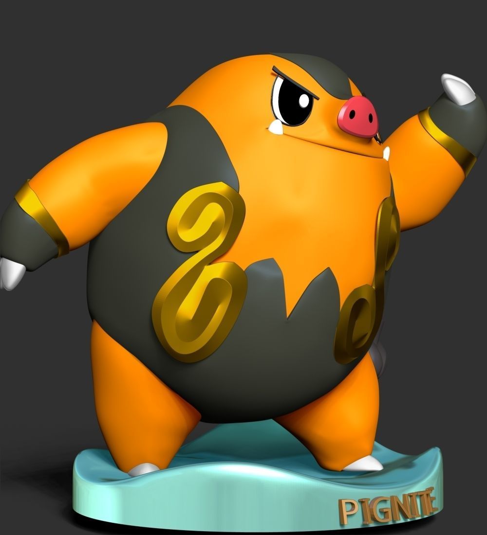 Pignite Pokemon - Pen and pencil Holder 3D print model_7