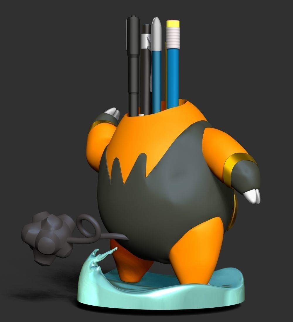 Pignite Pokemon - Pen and pencil Holder 3D print model_9