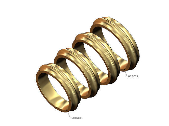 Simple rounded lip fashion band US sizes 6to9 3D print model