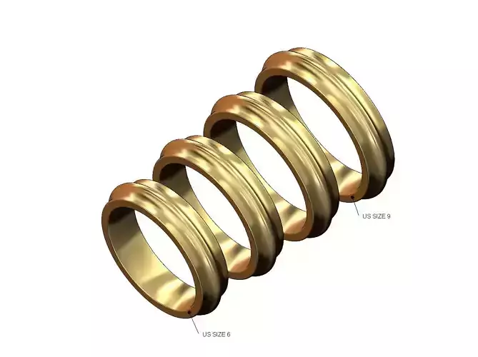 Simple rounded lip fashion band US sizes 6to9