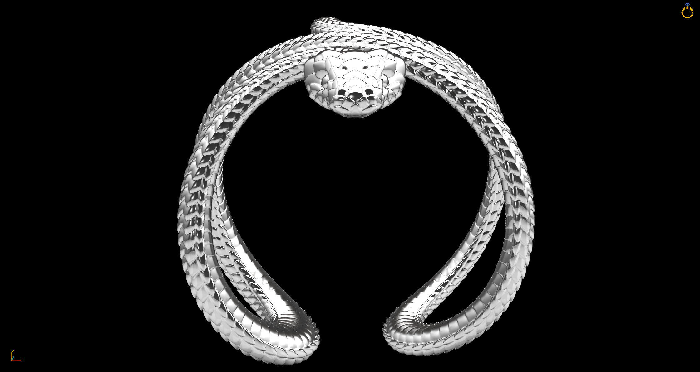 Ring Snake  3D print model_2