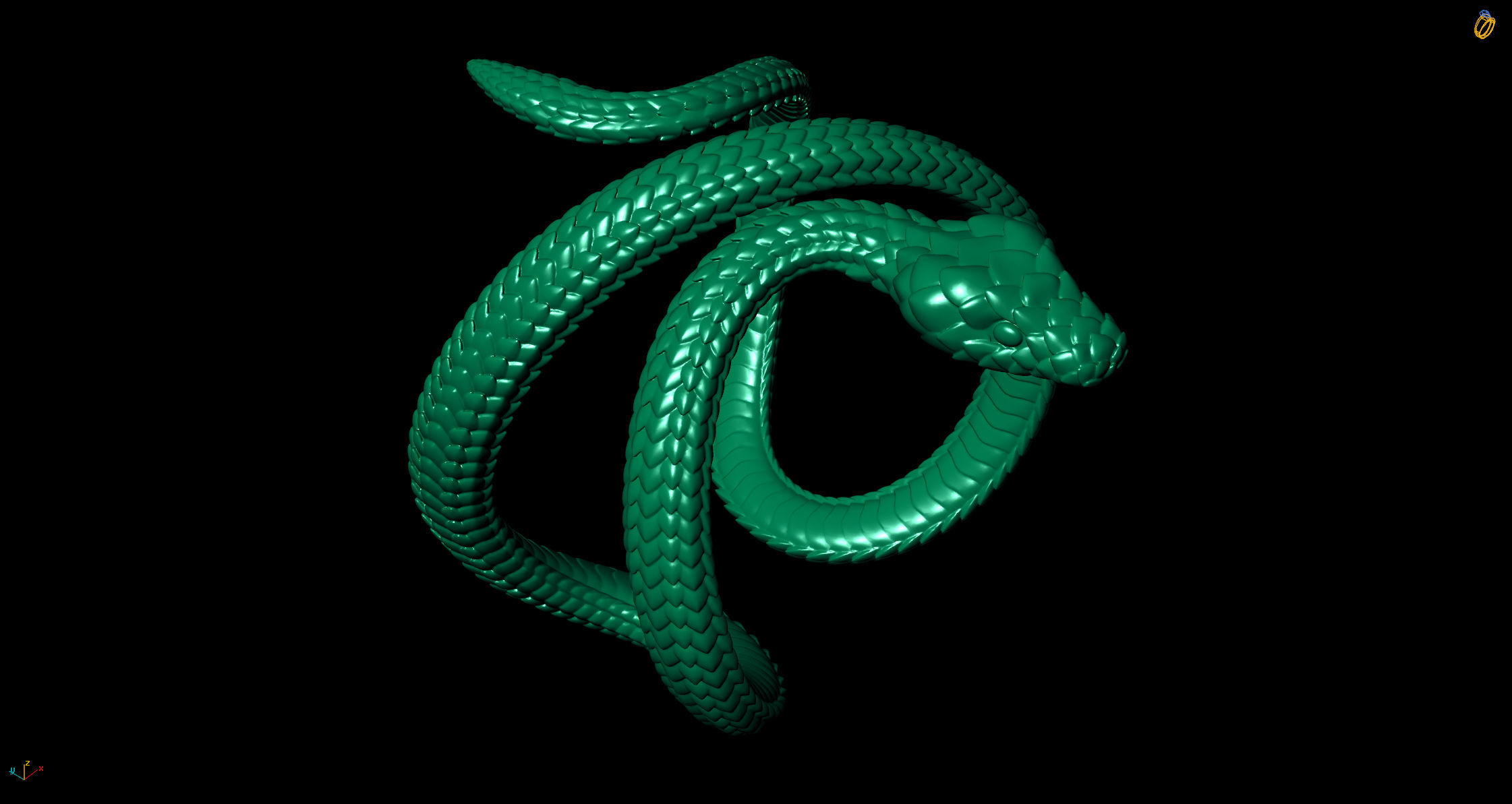 Ring Snake  3D print model_6