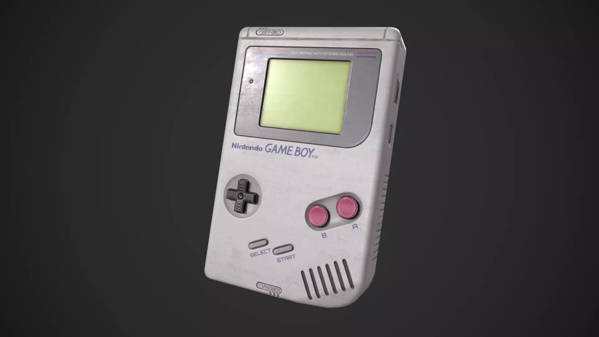 Classic Gameboy Low-poly 3D model