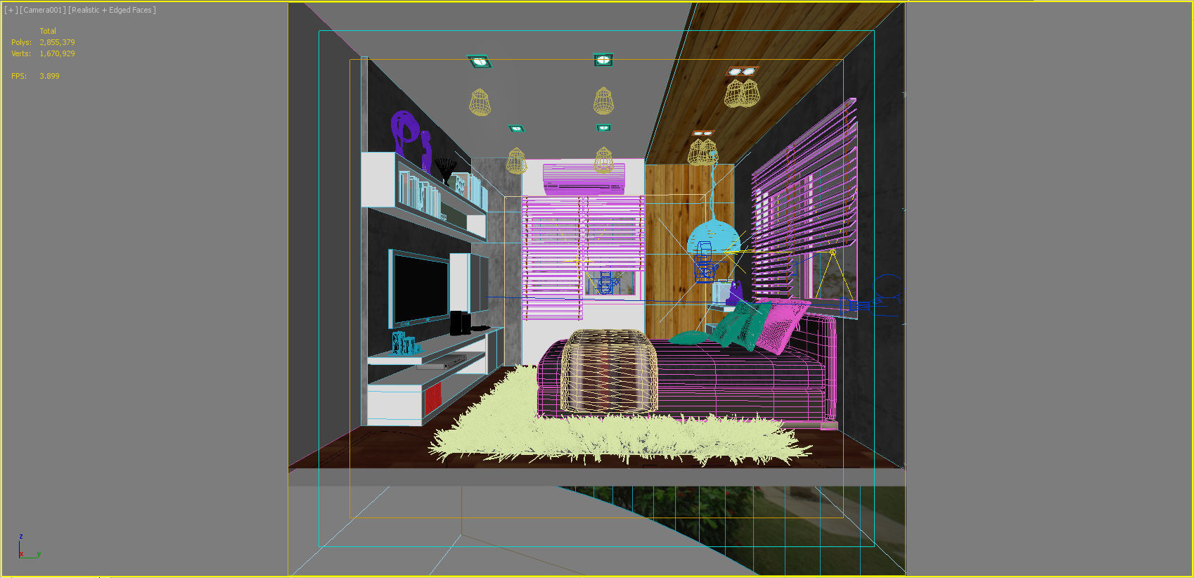 bedroom 8 modern with wood accents 3D model_5