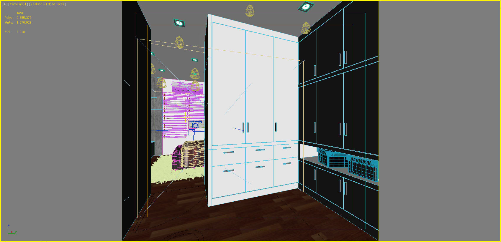 bedroom 8 modern with wood accents 3D model_8