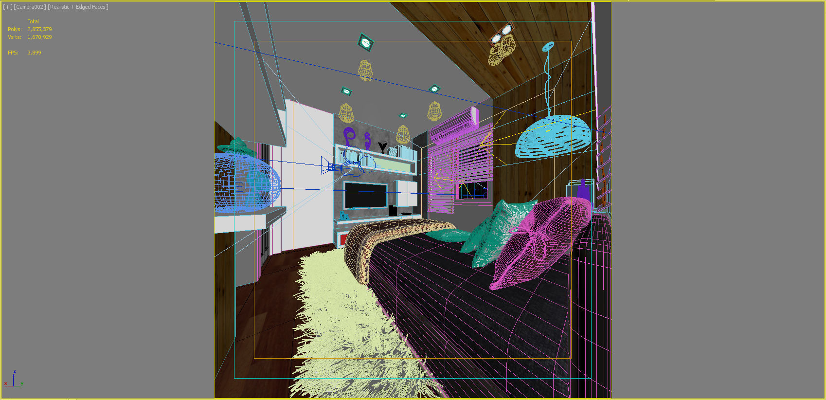 bedroom 8 modern with wood accents 3D model_6