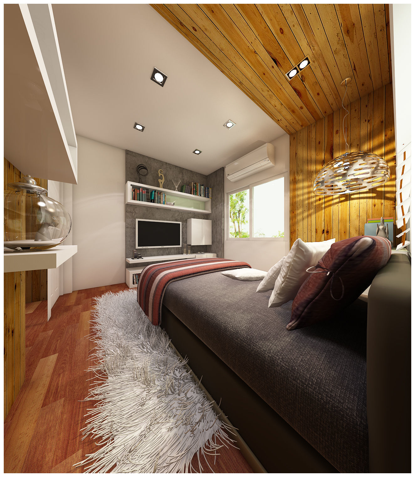 bedroom 8 modern with wood accents 3D model_1