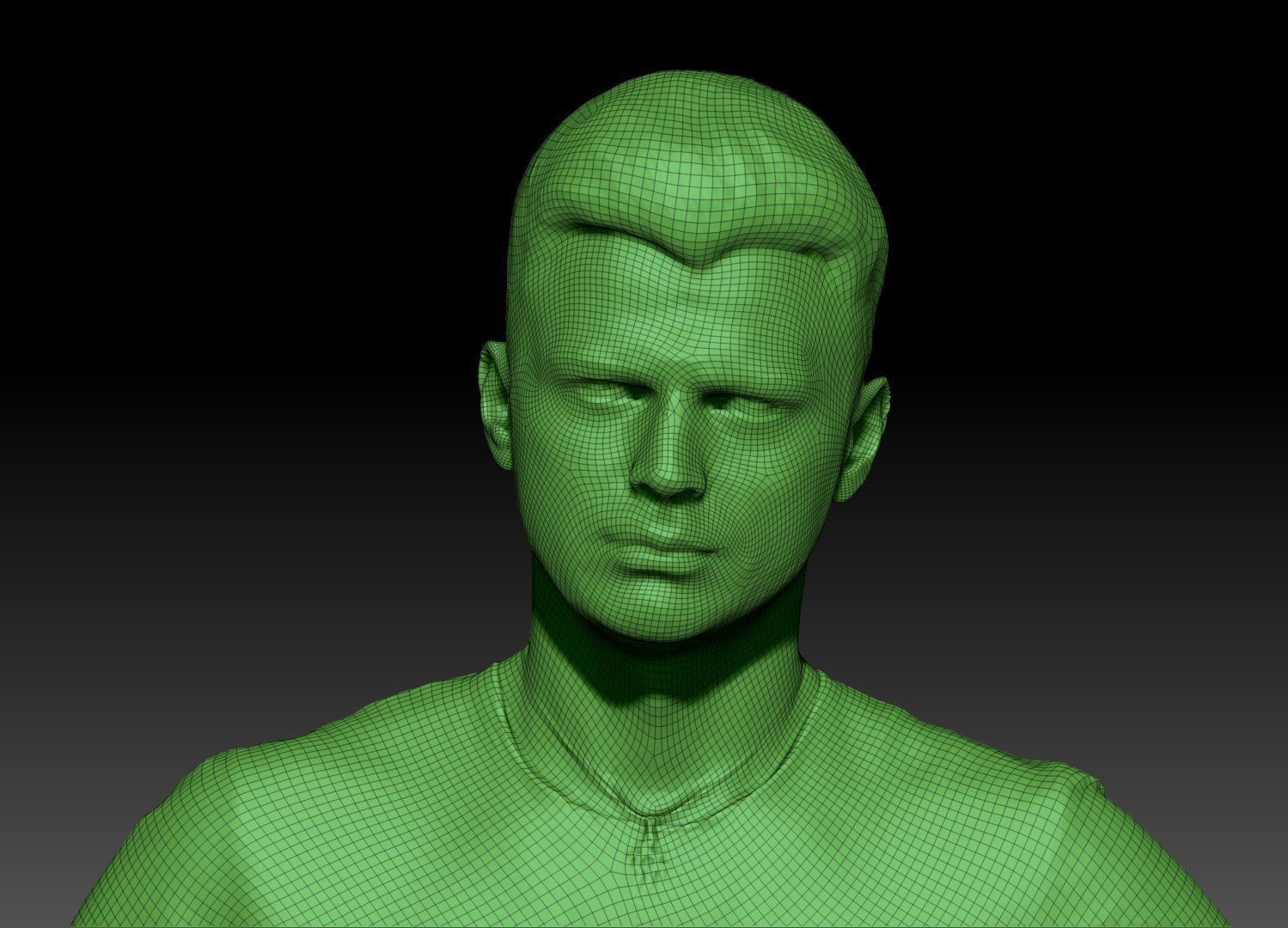 Man with hands on waist 382 Low-poly 3D model_6