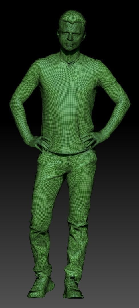 Man with hands on waist 382 Low-poly 3D model_5
