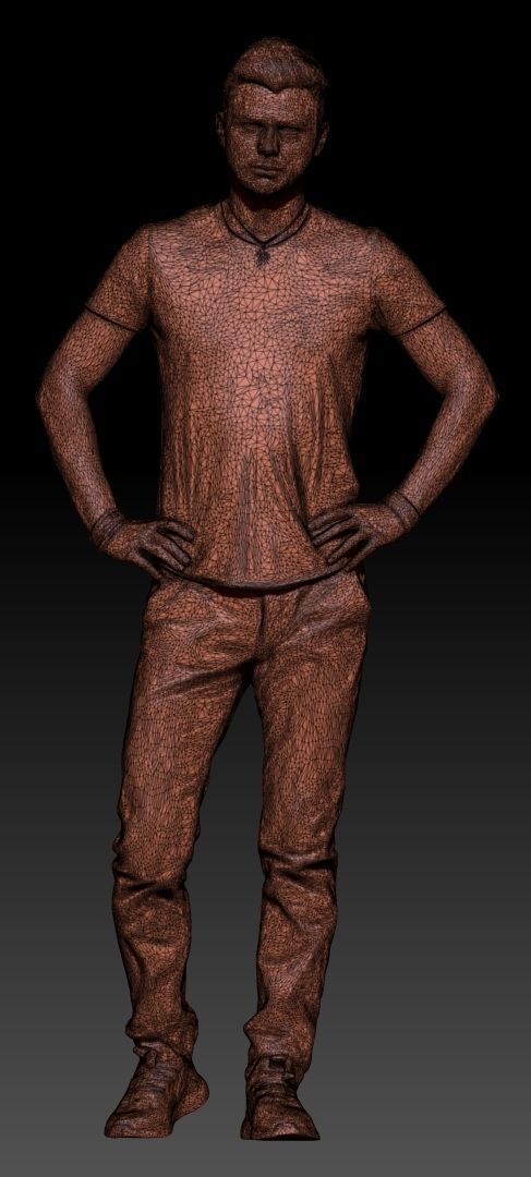 Man with hands on waist 382 Low-poly 3D model_7