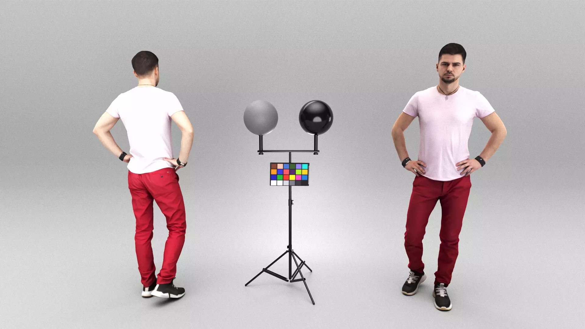 Man with hands on waist 382 Low-poly 3D model_0