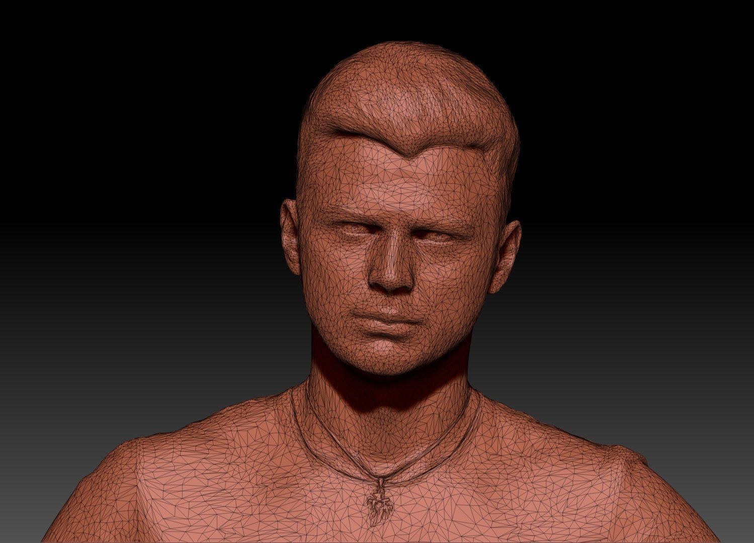 Man with hands on waist 382 Low-poly 3D model_8