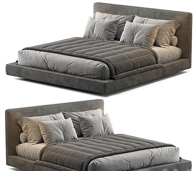 RICHARD BED BY ITALIA Low-poly 3D model_1