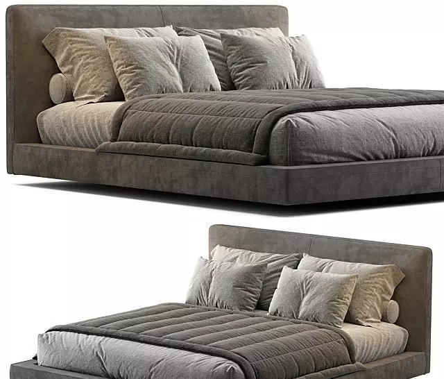 RICHARD BED BY ITALIA Low-poly 3D model_0