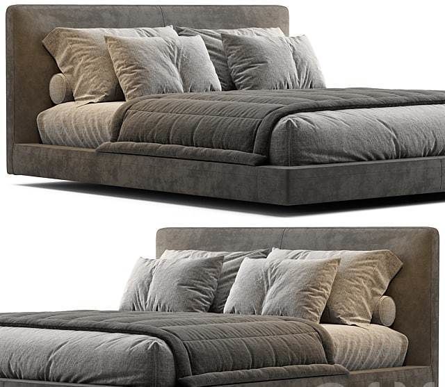 RICHARD BED BY ITALIA Low-poly 3D model_2