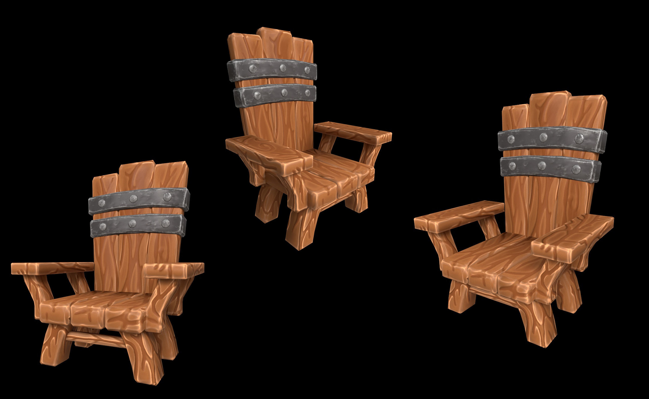 Chairs fantasy stylized 3D Model Collection_9