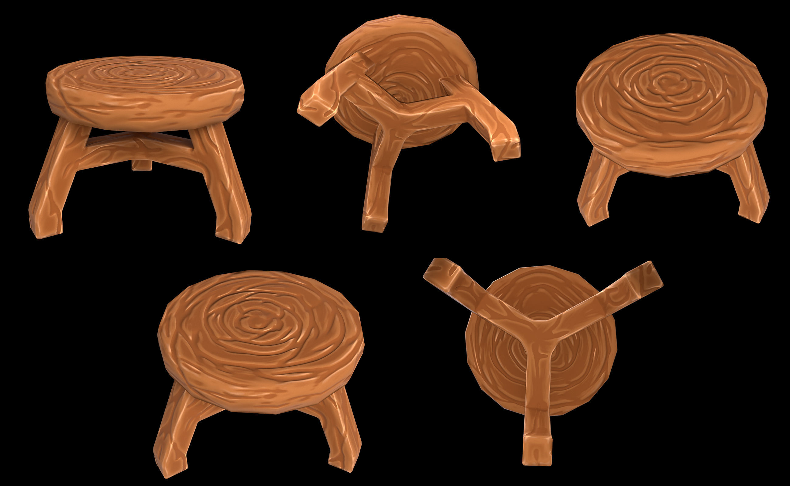Chairs fantasy stylized 3D Model Collection_12