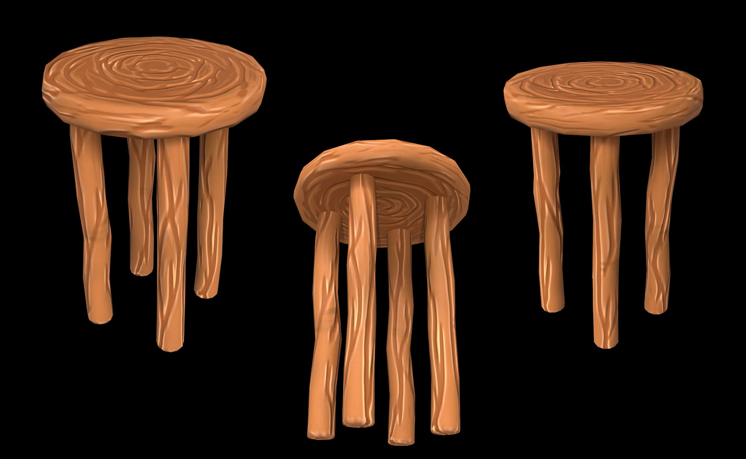 Chairs fantasy stylized 3D Model Collection_10