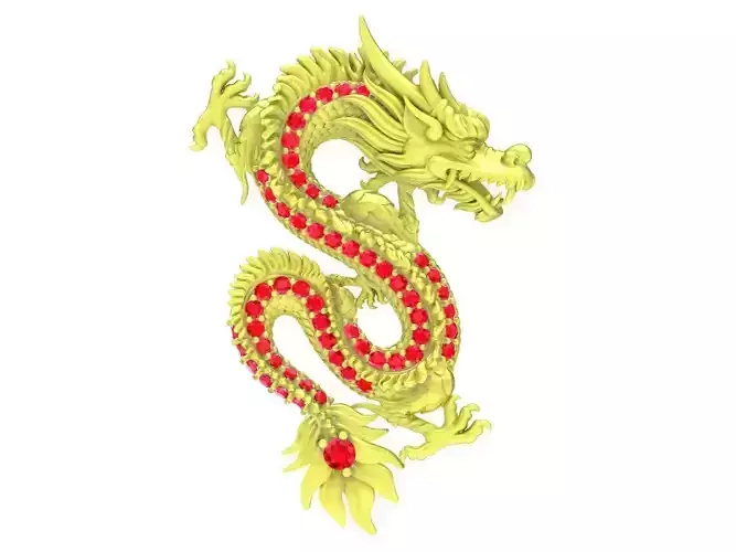 Asian Dragon Pendant 3929 3D print model