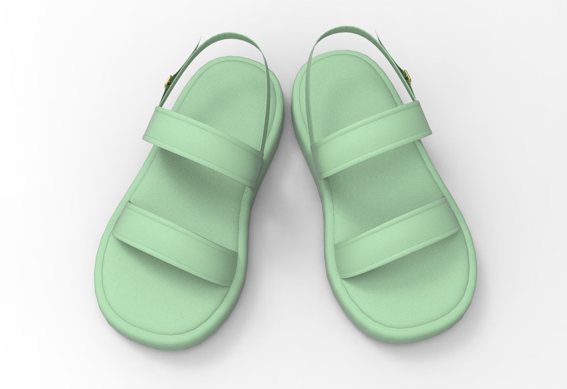 Open Toe Slingback Platform Sandals 3D model_4