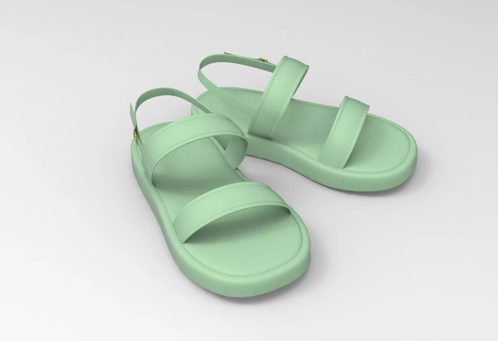 Open Toe Slingback Platform Sandals 3D model_0