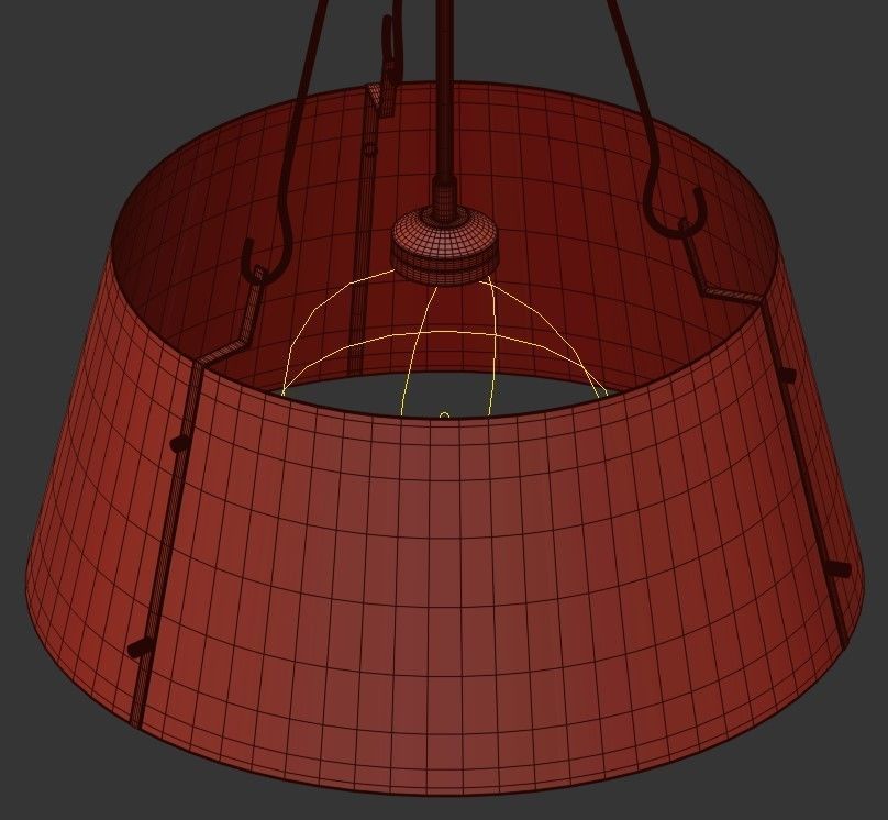 SCARLET pendant light with gold metal shade 3D model_1