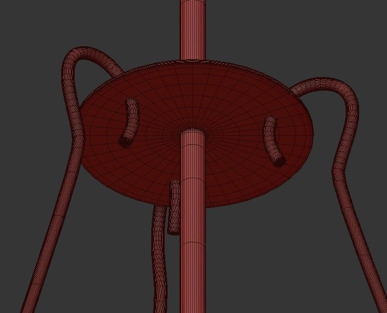 SCARLET pendant light with gold metal shade 3D model_2