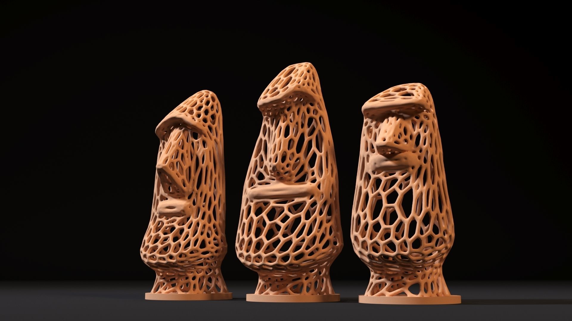 MOAIS chess piece 3D print model_9