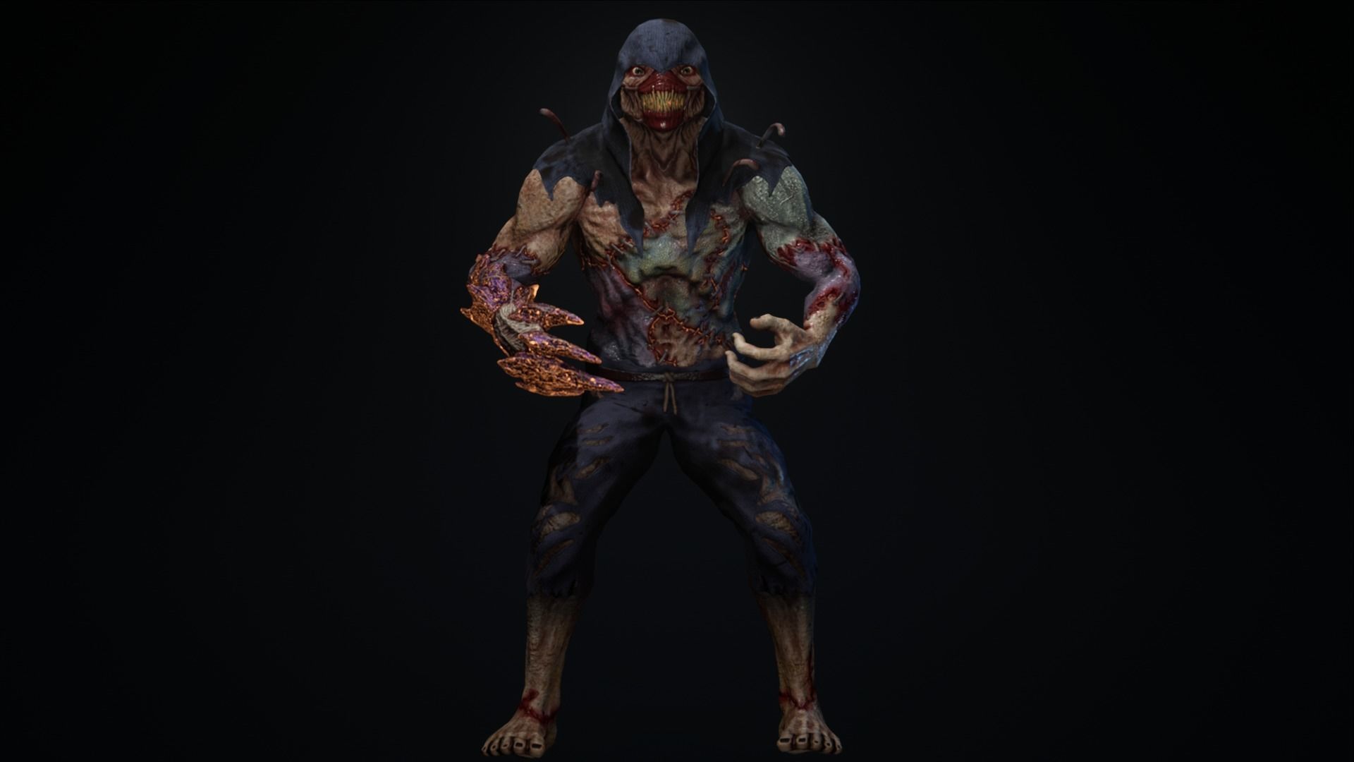 Monster 3 zombie Low-poly 3D model_20