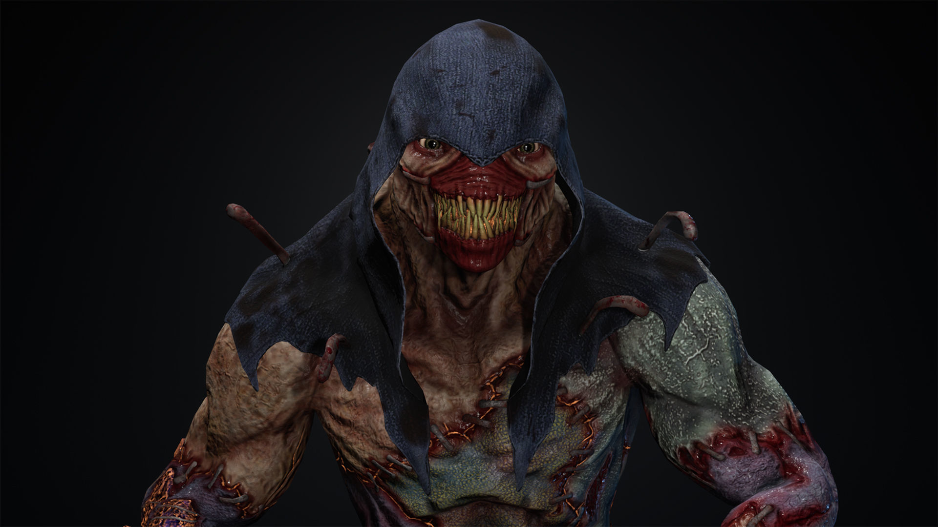 Monster 3 zombie Low-poly 3D model_4