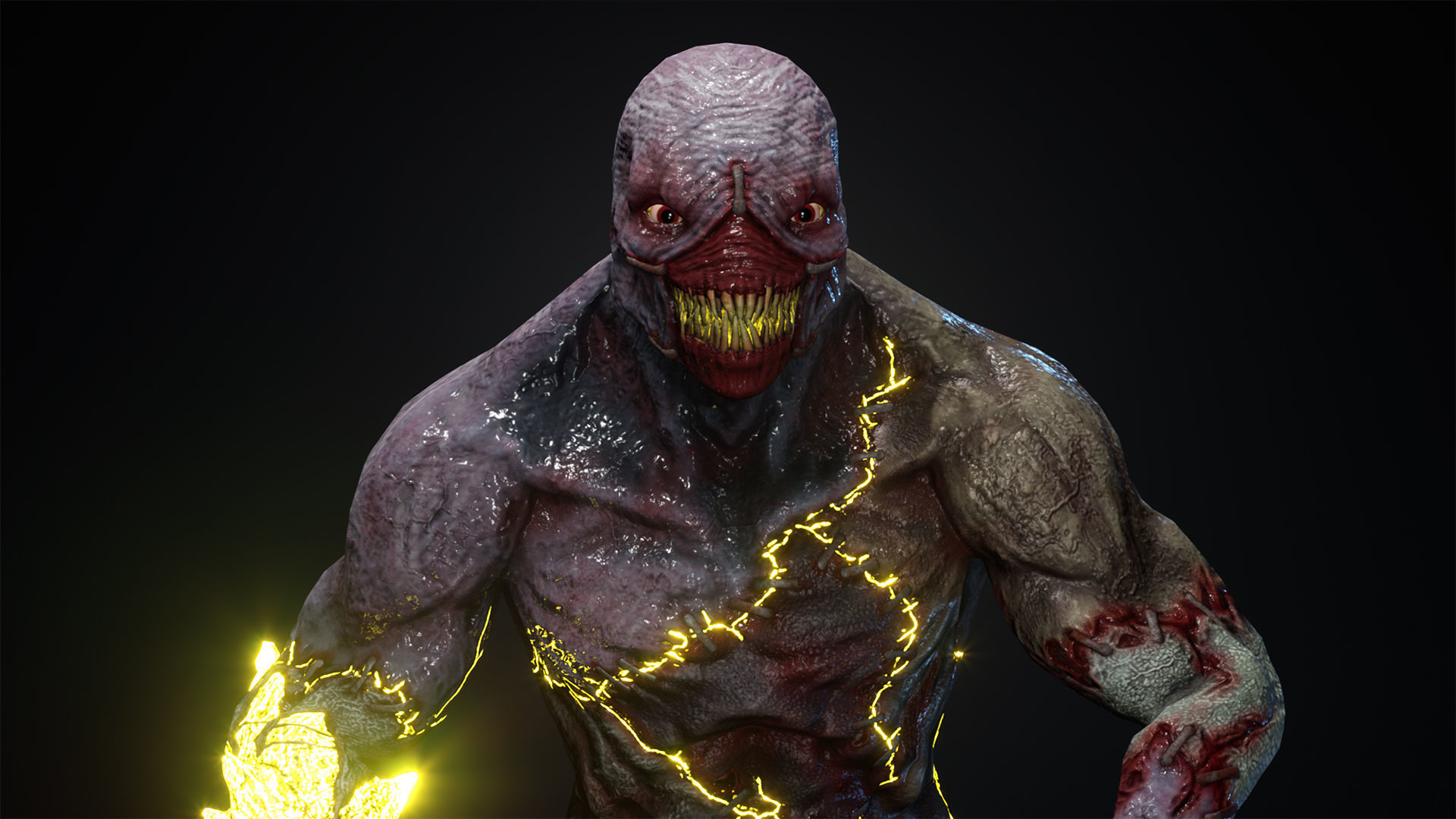 Monster 3 zombie Low-poly 3D model_14