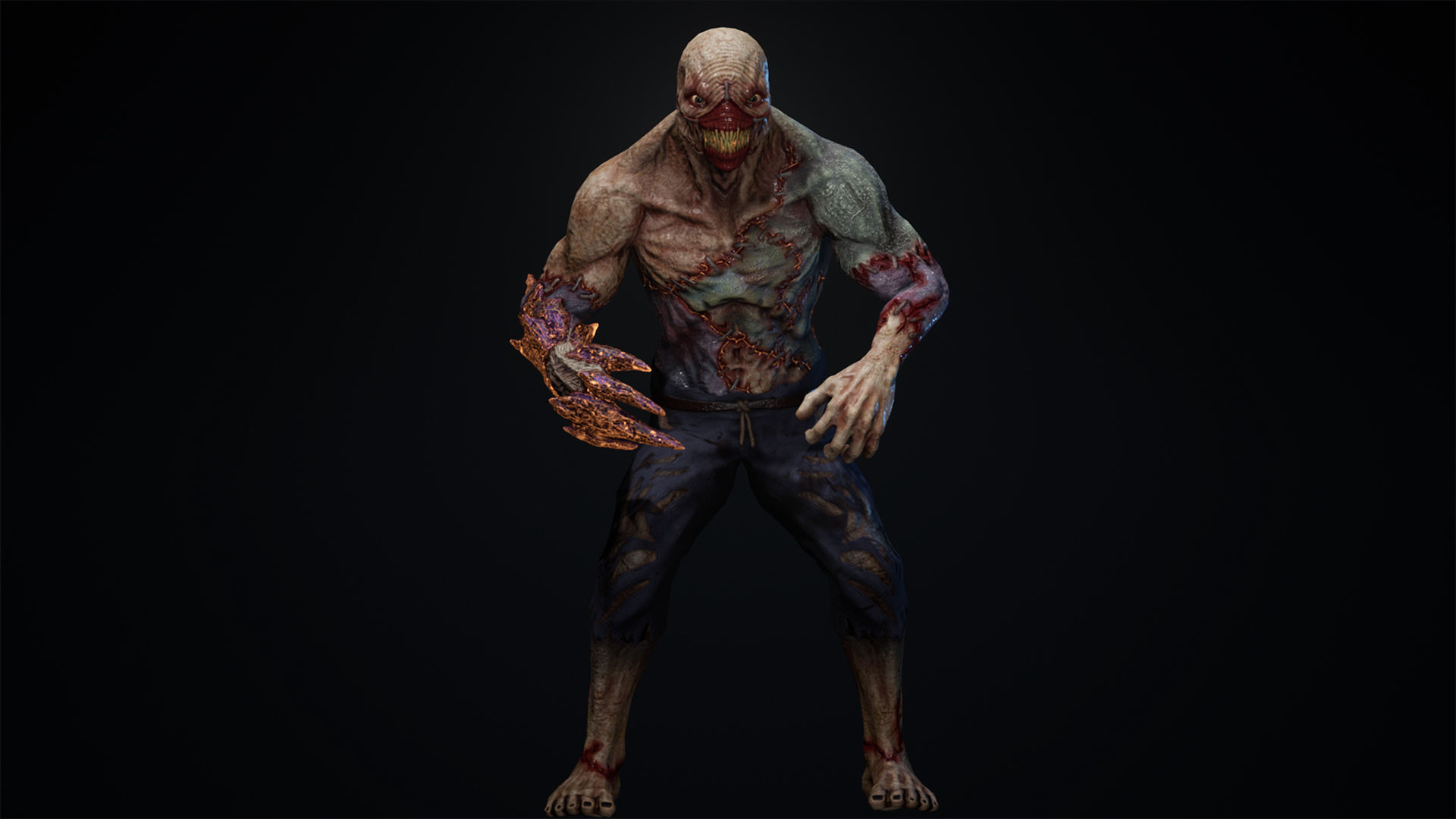 Monster 3 zombie Low-poly 3D model_17