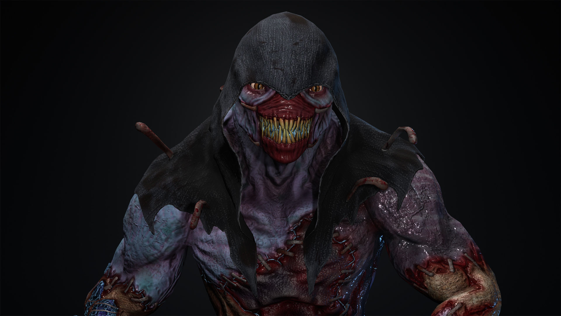 Monster 3 zombie Low-poly 3D model_5