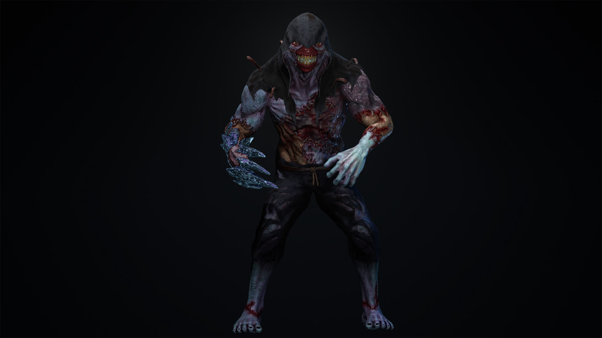 Monster 3 zombie Low-poly 3D model_8