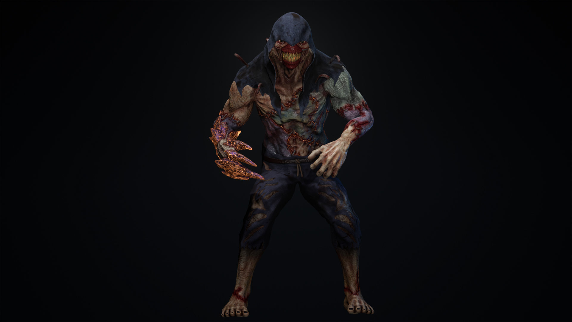 Monster 3 zombie Low-poly 3D model_9