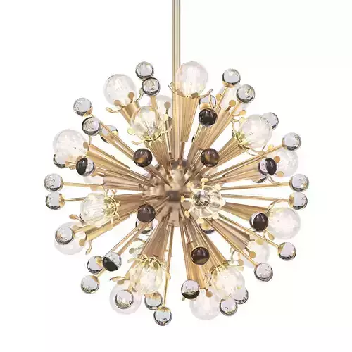 IMPULSE modern chandelier with gold and crystals