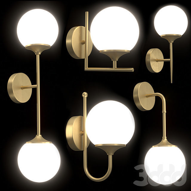 Ball Bedside Sconce Wall Lighting 3D model_1