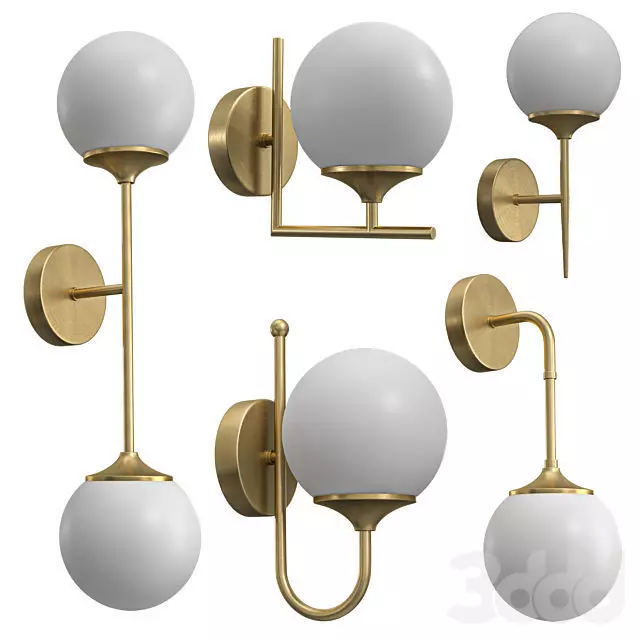 Ball Bedside Sconce Wall Lighting 3D model_0