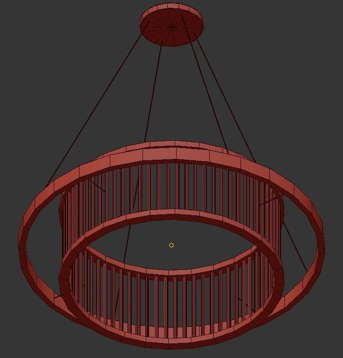 SVANA olympia pendant light - gold 3D model_1