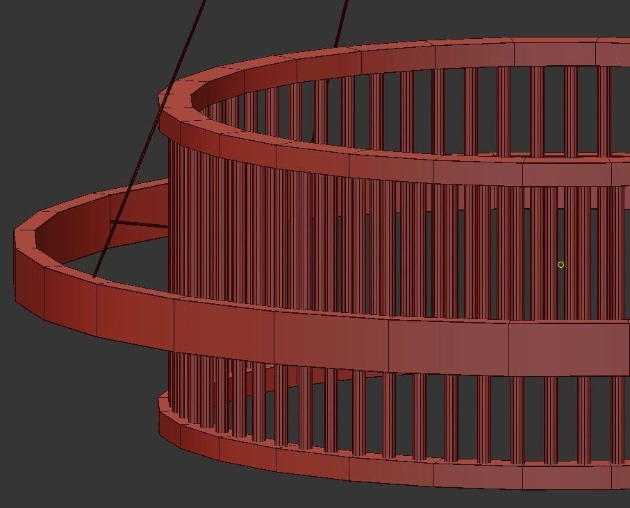 SVANA olympia pendant light - gold 3D model_2